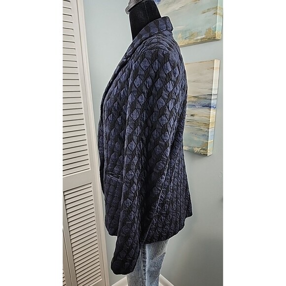 Elliott Lauren Blazer size 10 Quilted One Button Career Casual Designer Stretch - Picture 3 of 7